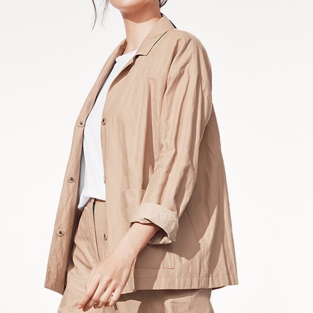 EILLEN FISHER COTTON BLEND OVERSIZED JACKET, SZ L